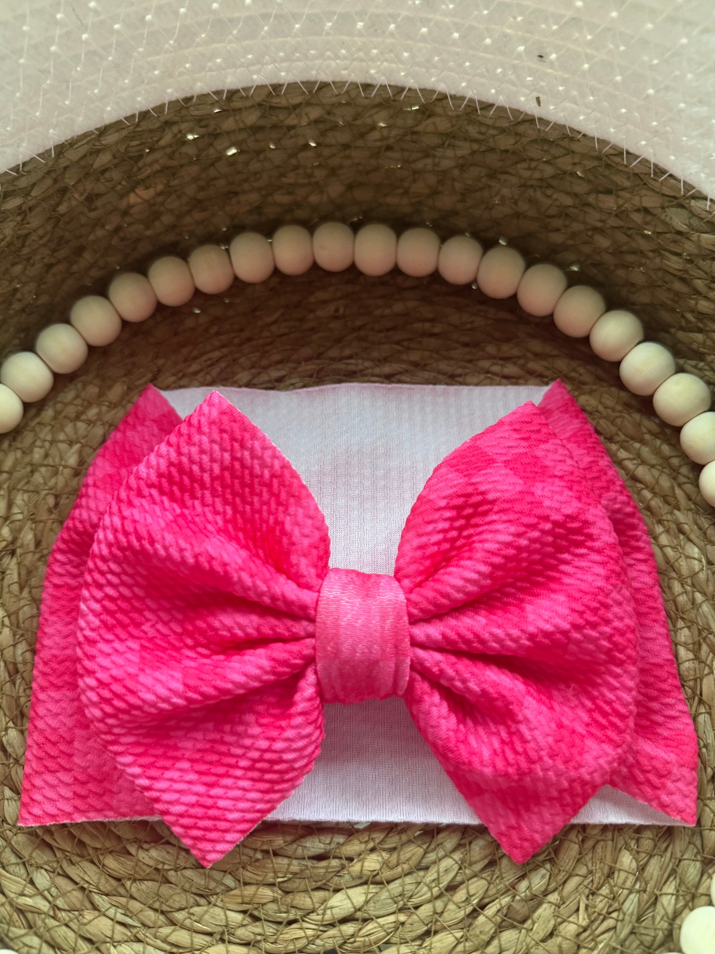 Hot Pink Checkers Head-wrap