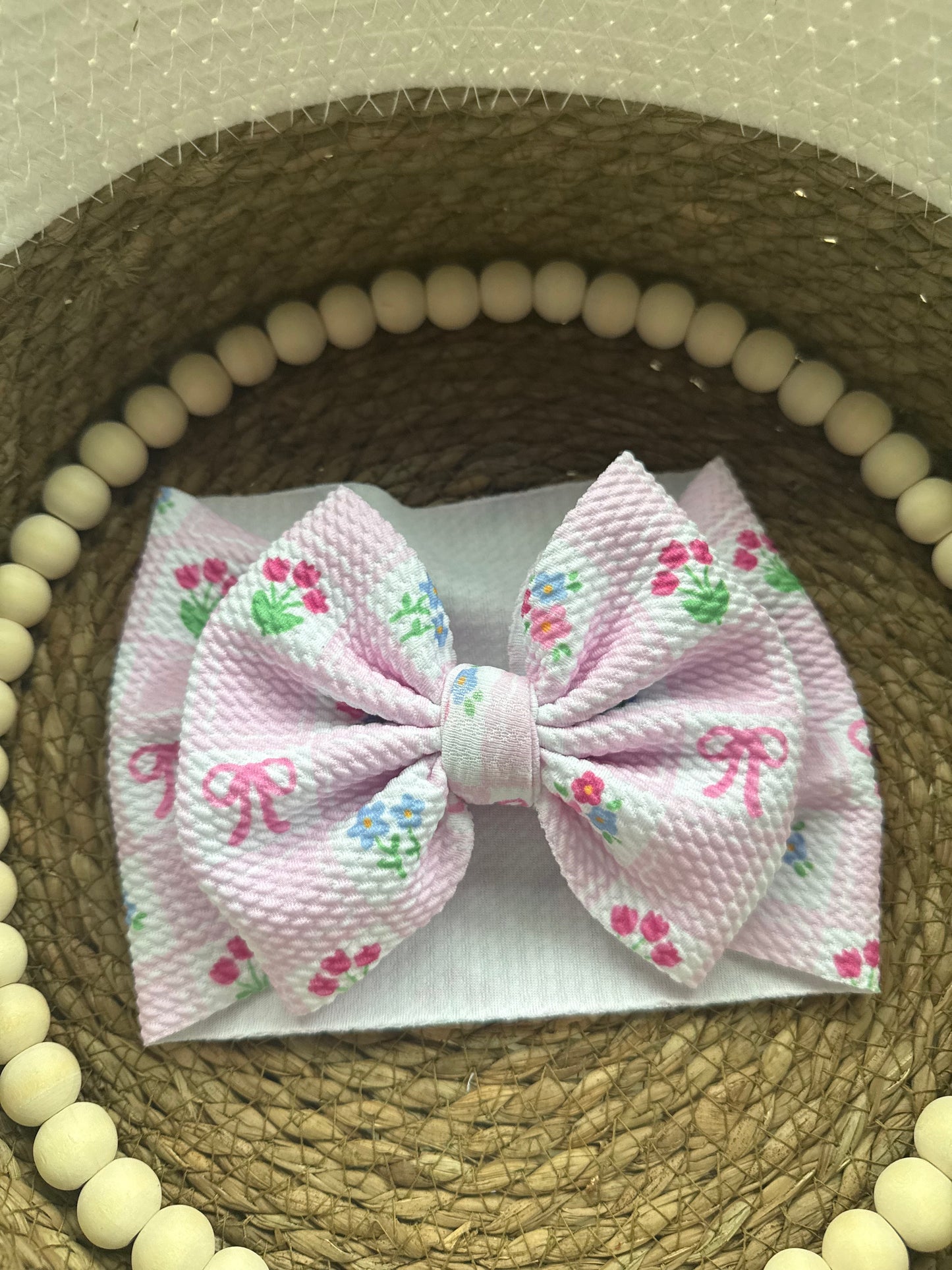 Girly Garden Checks Head-wrap